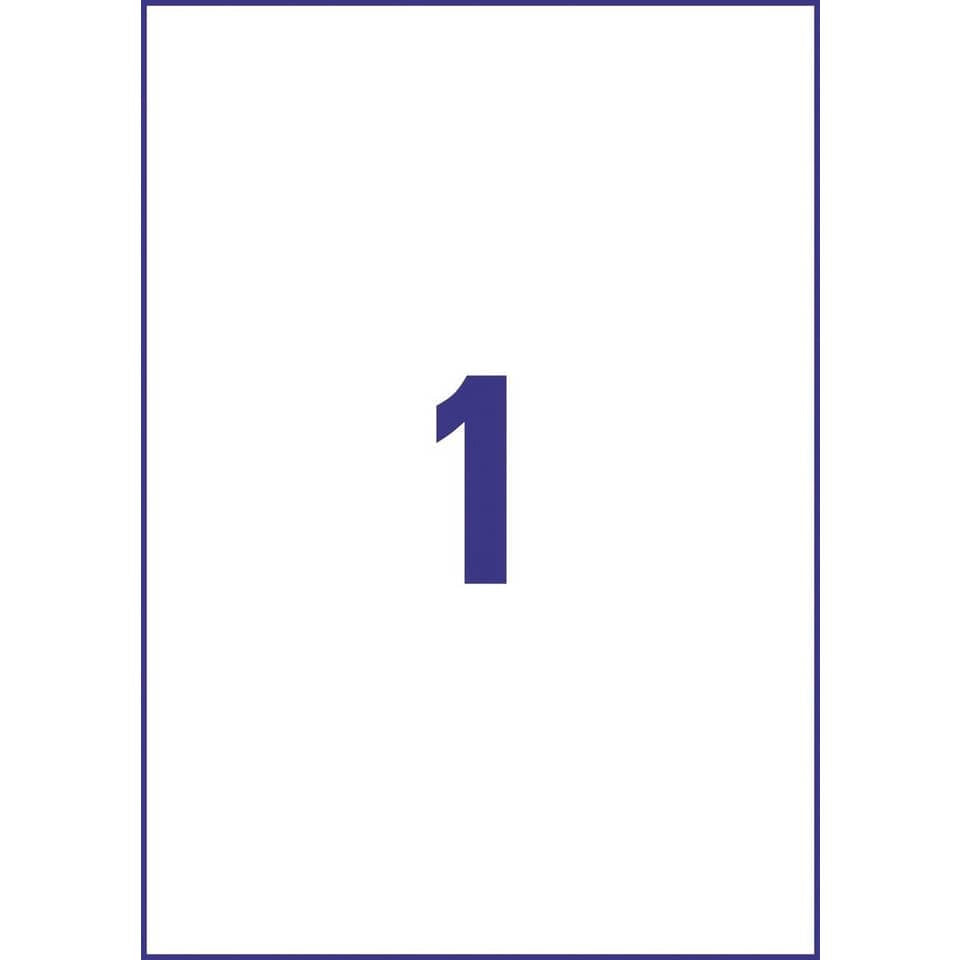 Etichette poliestere trasparenti lucide AVERY QuickPEEL™ 210x297 mm 25 fogli - L7784-25