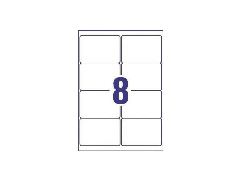 Etichette bianche lucide Avery 99,1x67,7 mm 8 et./foglio - per stampanti laser - conf. 40 fogli - L7765-40