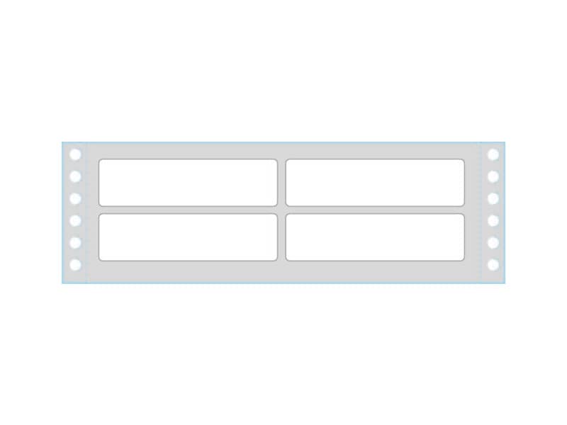 Etichette bianche a modulo continuo TICO Tab 2 corsie 89x23,5 mm - 24 et/foglio - 500 fogli - 12000 etichette - TAB2-0892