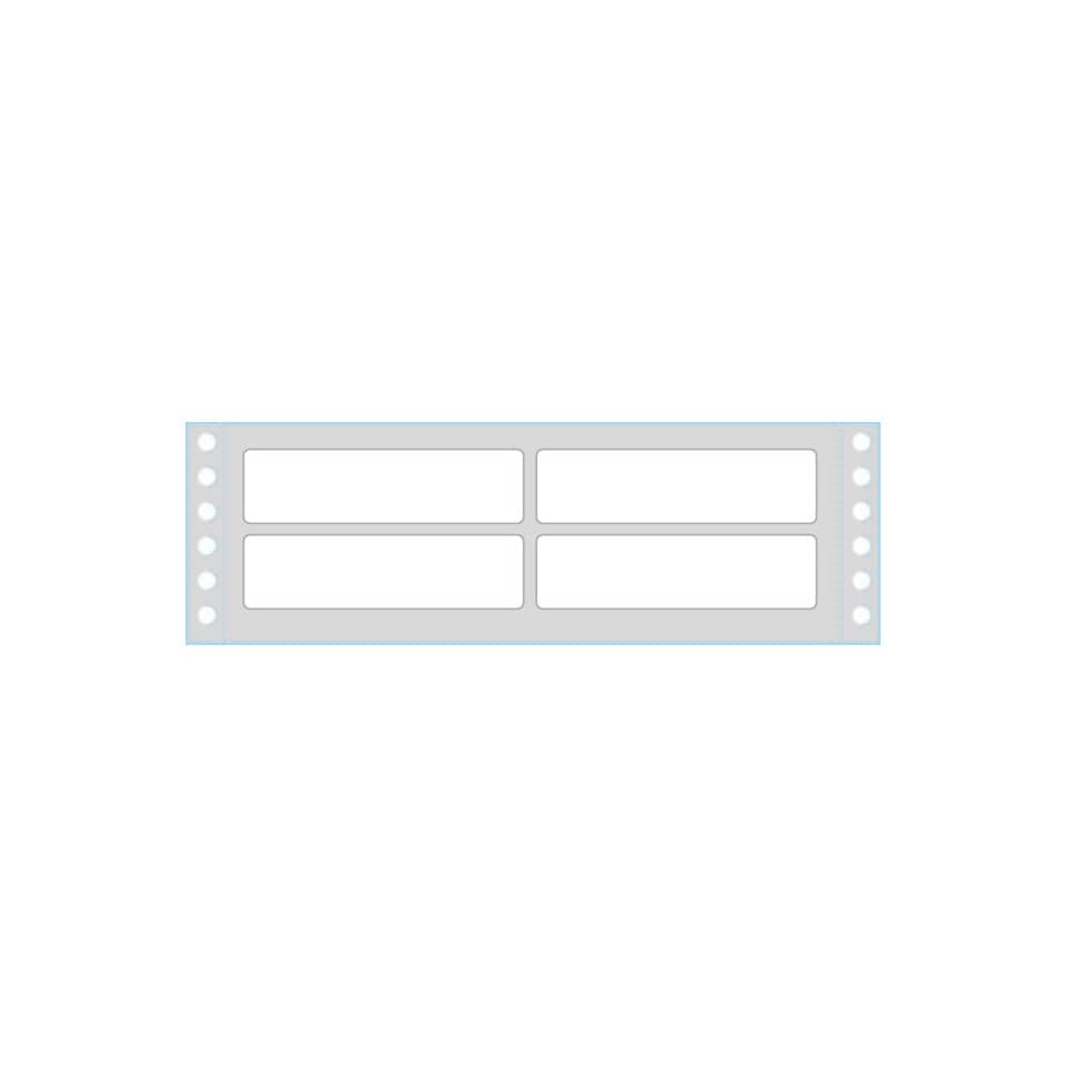 Etichette bianche a modulo continuo TICO Tab 2 corsie 89x23,5 mm - 24 et/foglio - 500 fogli - 12000 etichette - TAB2-0892