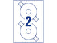 Etichette per CD AVERY finitura coprente a foro largo - Ø 117 mm - 2 et/foglio - per Laser - conf. 25 fogli - L6043-25