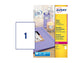 Etichette bianche lucide Avery 210x297 mm 1 et./foglio - per stampanti laser - conf. 40 fogli - L7767-40