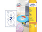 Etichette per CD AVERY finitura coprente a foro largo - Ø 117 mm - 2 et/foglio - per Laser - conf. 25 fogli - L6043-25