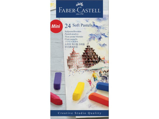Crete morbide Faber-Castell Soft Pastels Creative Studio mini assortiti astuccio di cartone da 24 - 128224