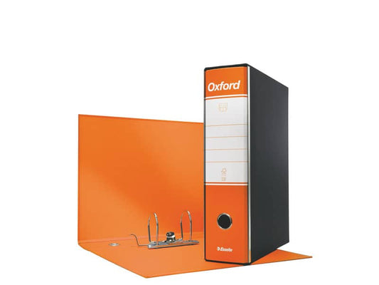 Registratore con custodia Esselte G83 Oxford commerciale 29,5x32 cm - dorso 8 cm arancione - 390783200