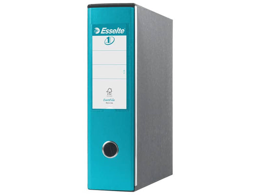 Registratori con custodia Esselte G53 Eurofile commerciale Dorso 8 cm cartone rivestito in PP turchese - 390753800