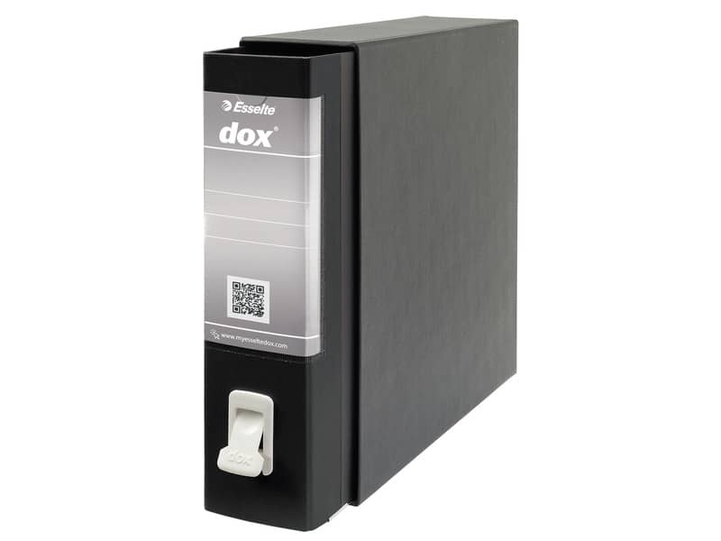 Registratore a leva DOX2 Protocollo 28,5x35 cm - dorso 8 cm nero D26210