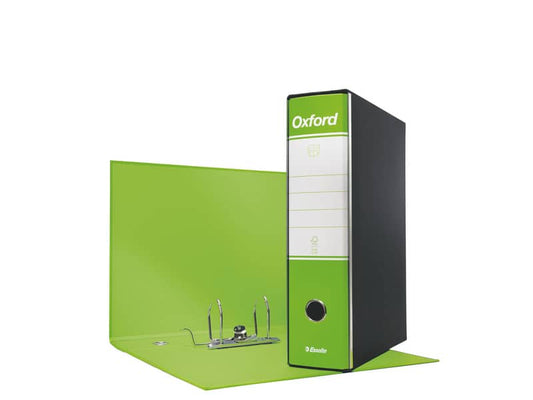 Registratore con custodia Esselte G83 Oxford commerciale 29,5x32 cm - dorso 8 cm verde lime - 390783600