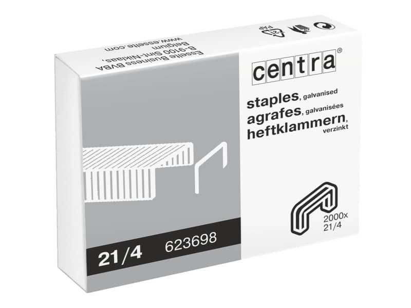 Punti per cucitrici CENTRA 21/4 mm passo 6 conf. da 2000 - 623698