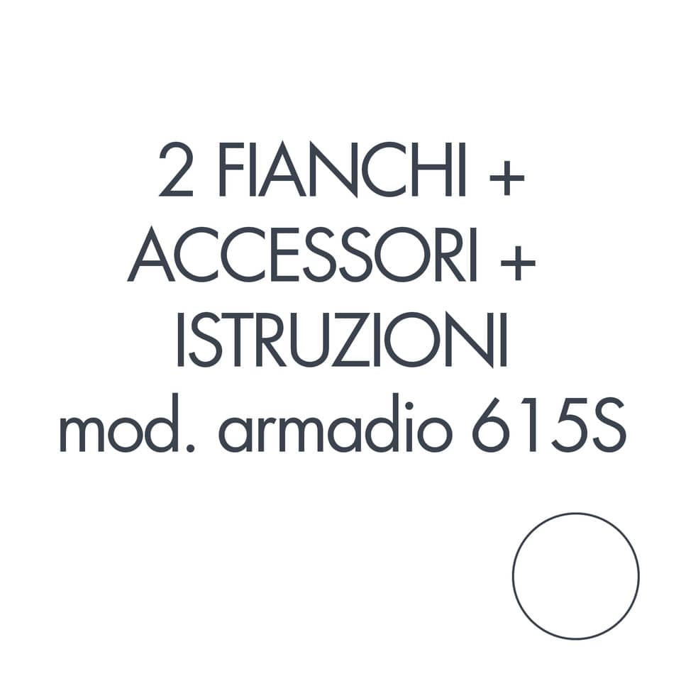 Set 2 fianchi + accessori + istruzioni per l'uso per armadio tecnical 2 615S bianco  - 805141163021