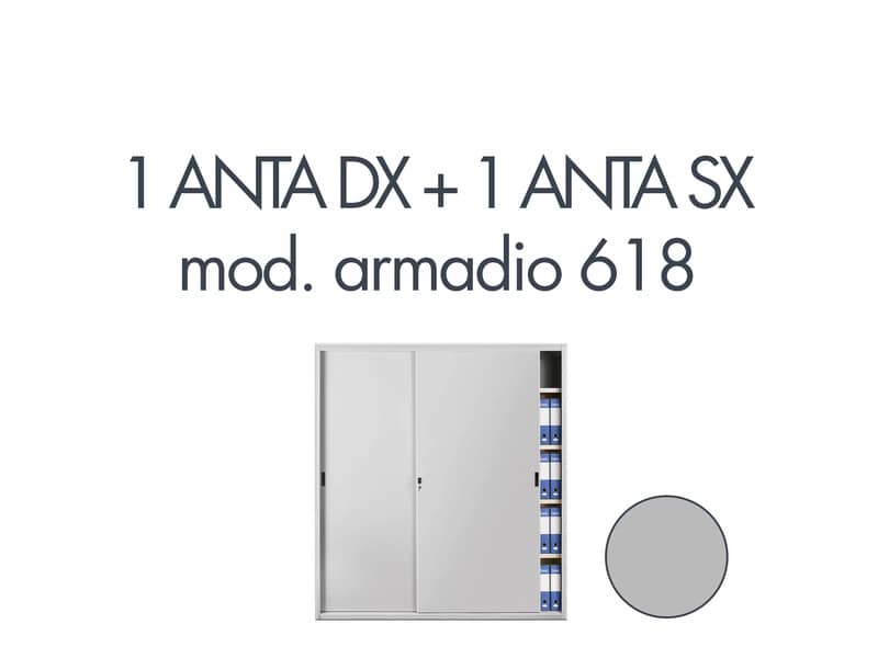 Set 1 porta dx + 1 porta sx per armadio Tecnical 2 618 grigio 805141163056