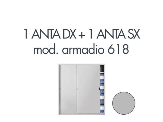 Set 1 porta dx + 1 porta sx per armadio Tecnical 2 618 grigio 805141163056