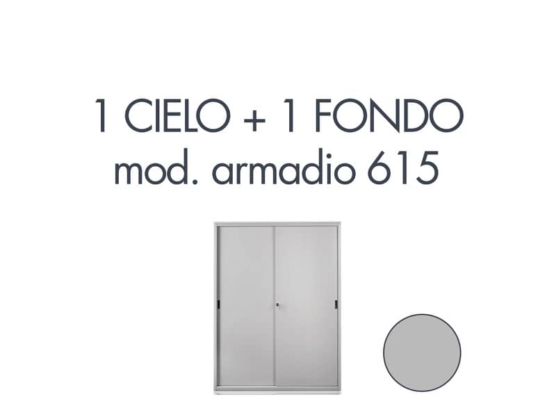 Set 1 cielo + 1 fondo per armadio Tecnical 2 615 grigio 805141163044