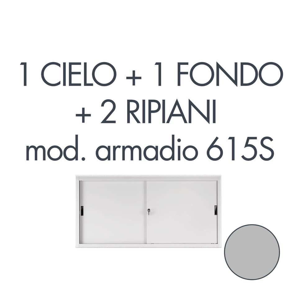 Set 1 cielo + 1 fondo + 2 piani per armadio Tecnical 2 615S grigio 805141163026