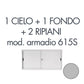Set 1 cielo + 1 fondo + 2 piani per armadio Tecnical 2 615S grigio 805141163026
