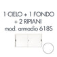 Set 1 cielo + 1 fondo + 2 piani per armadio Tecnical 2 618S bianco 805141163031