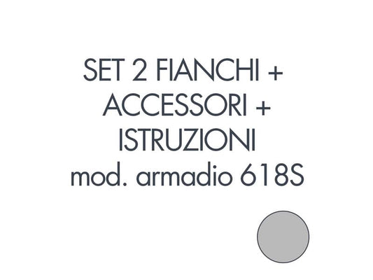 Set 2 fianchi + accessori + istruzioni per l'uso per armadio tecnical 2 618S grigio -  805141163028