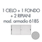 Set 1 cielo + 1 fondo + 2 piani per armadio Tecnical 2 618S grigio GRIGIO - 805141163032