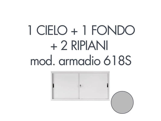 Set 1 cielo + 1 fondo + 2 piani per armadio Tecnical 2 618S grigio GRIGIO - 805141163032