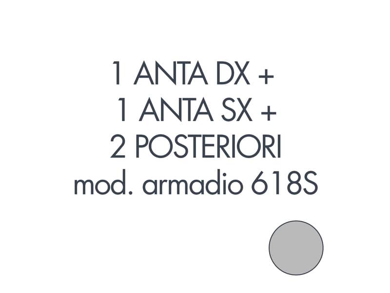 Set 1 porta sx + 1 porta dx + 2 posteriori per armadio Tecnical 2 618S grigio - 805141163030