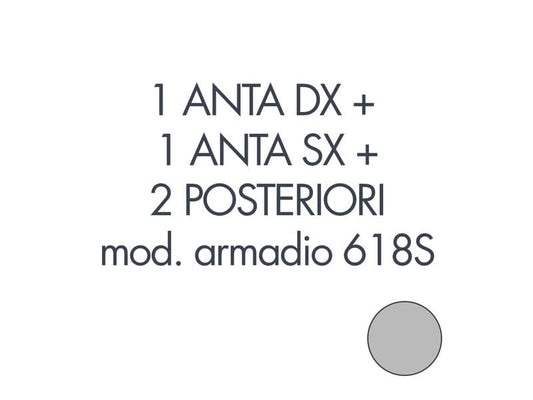 Set 1 porta sx + 1 porta dx + 2 posteriori per armadio Tecnical 2 618S grigio - 805141163030