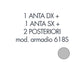 Set 1 porta sx + 1 porta dx + 2 posteriori per armadio Tecnical 2 618S grigio - 805141163030