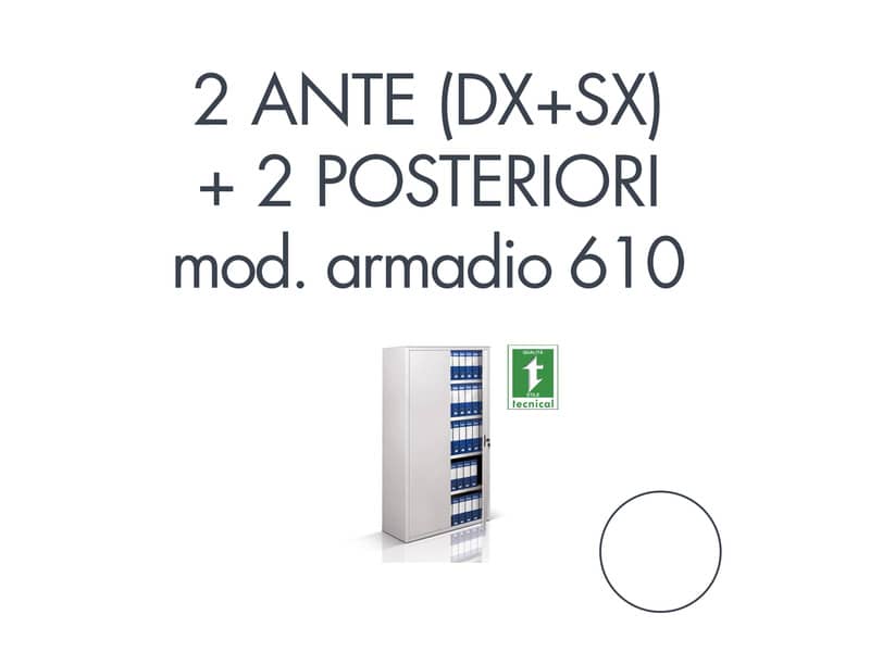Set 1 porta DX + 1 porta SX + 2 posteriori per armadio 610 bianco Tecnical 2 - 805141163011