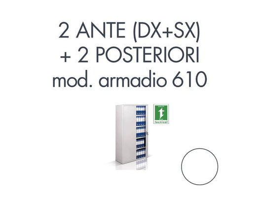 Set 1 porta DX + 1 porta SX + 2 posteriori per armadio 610 bianco Tecnical 2 - 805141163011