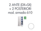 Set 1 porta DX + 1 porta SX + 2 posteriori per armadio 610 bianco Tecnical 2 - 805141163011