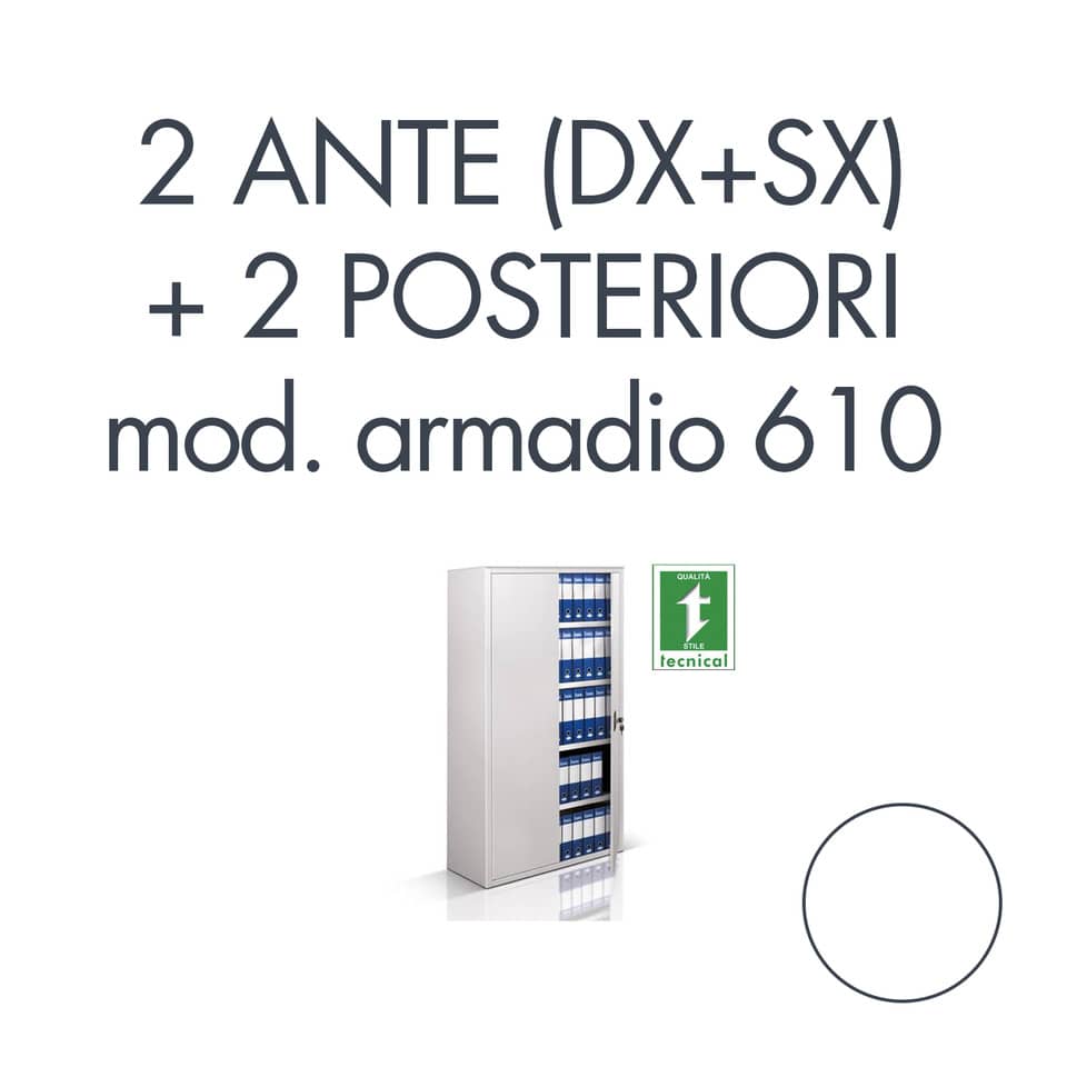 Set 1 porta DX + 1 porta SX + 2 posteriori per armadio 610 bianco Tecnical 2 - 805141163011
