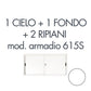 Set 1 cielo + 1 fondo + 2 piani per armadio Tecnical 2 615S bianco 805141163025