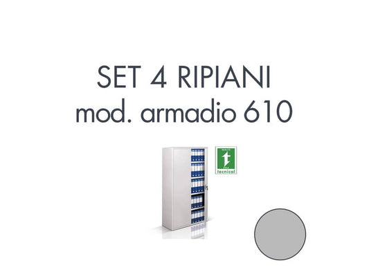 Set 4 ripiani per armadio 610 grigio  Tecnical 2 - 805141163014
