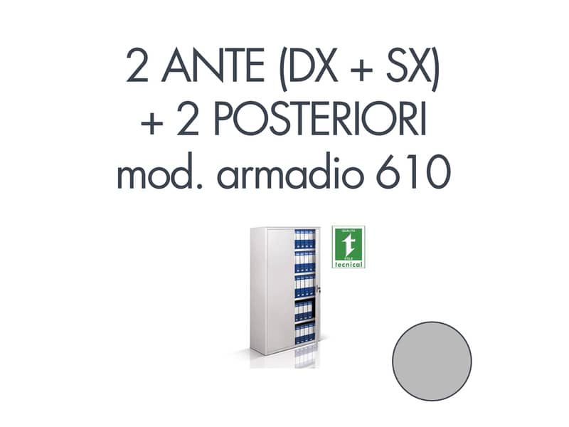 Set 1 porta DX + 1 porta SX + 2 posteriori per armadio 610 grigio Tecnical 2 - 805141163012