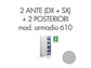 Set 1 porta DX + 1 porta SX + 2 posteriori per armadio 610 grigio Tecnical 2 - 805141163012