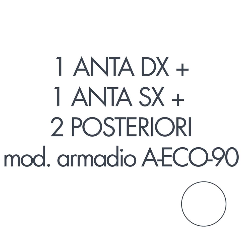 Set 1 porta sx + 1 porta dx + 2 posteriori per armadio Tecnical 2 A-ECO-90 bianco - 805141163081