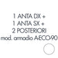 Set 1 porta sx + 1 porta dx + 2 posteriori per armadio Tecnical 2 A-ECO-90 bianco - 805141163081