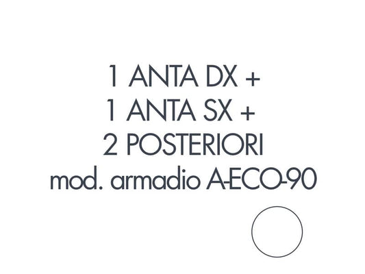 Set 1 porta sx + 1 porta dx + 2 posteriori per armadio Tecnical 2 A-ECO-90 bianco - 805141163081