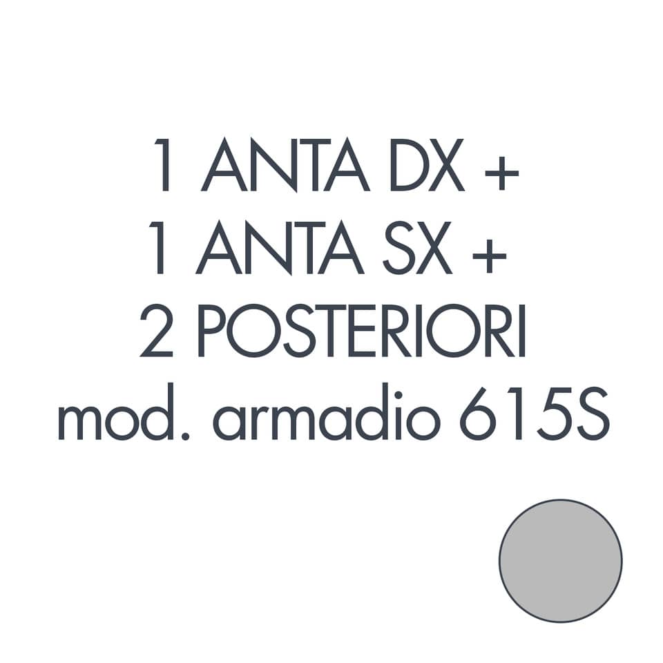 Set 1 porta sx + 1 porta dx + 2 posteriori per armadio Tecnical 2 615S grigio - 805141163024