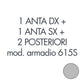 Set 1 porta sx + 1 porta dx + 2 posteriori per armadio Tecnical 2 615S grigio - 805141163024