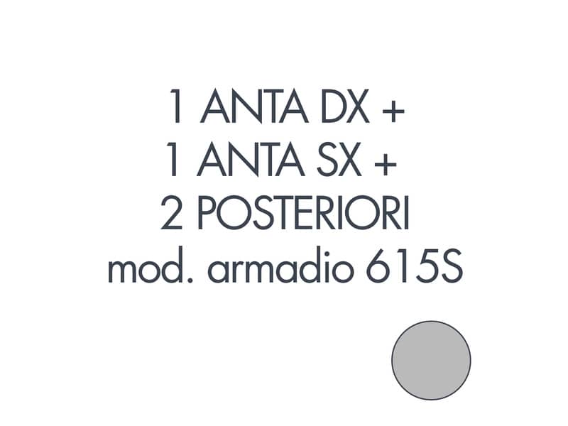 Set 1 porta sx + 1 porta dx + 2 posteriori per armadio Tecnical 2 615S grigio - 805141163024