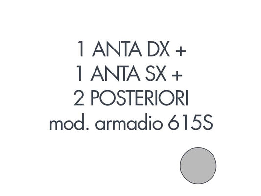Set 1 porta sx + 1 porta dx + 2 posteriori per armadio Tecnical 2 615S grigio - 805141163024