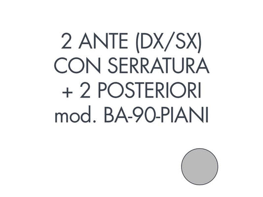 Set 1 porta sx + 1 porta dx + 2 posteriori per armadio Tecnical 2 BA-90-PIANI grigio - 805141163066