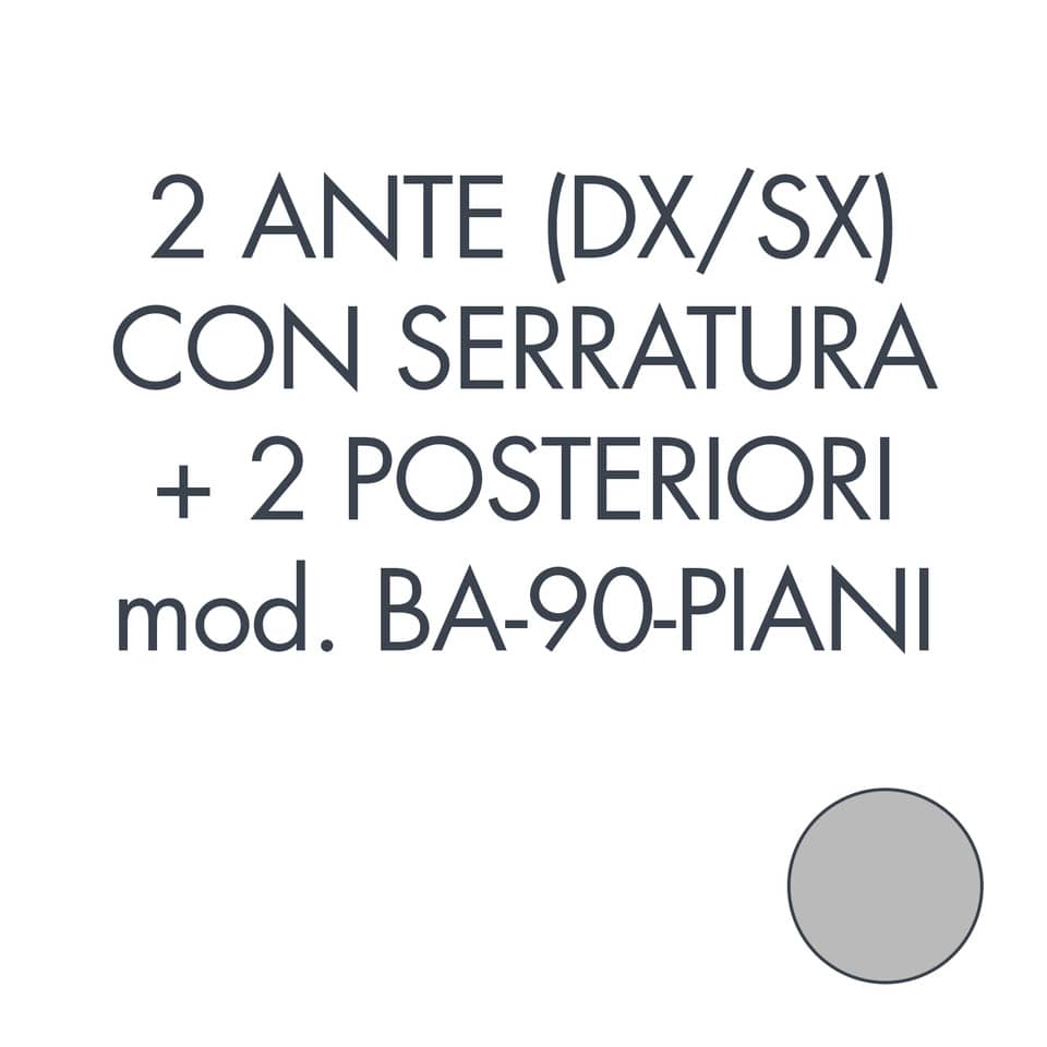 Set 1 porta sx + 1 porta dx + 2 posteriori per armadio Tecnical 2 BA-90-PIANI grigio - 805141163066