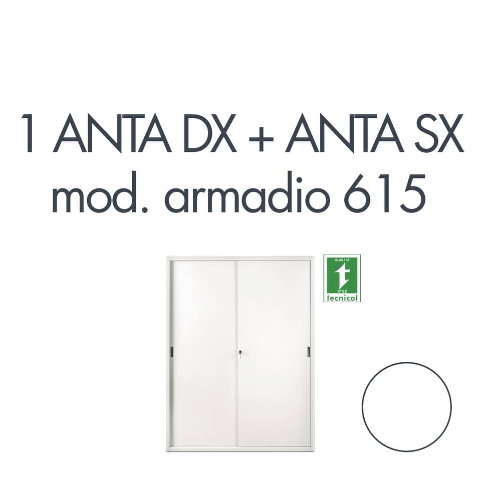 Set 1 porta sx+ 1 porta dx per armadio Tecnical 2 615 bianco 805141163045