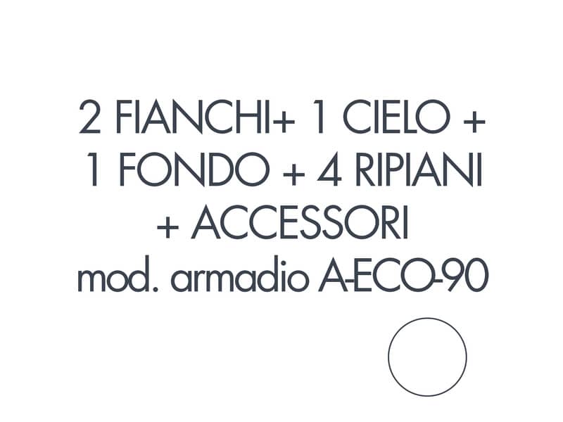 Set 2 fianchi + 1 cielo + 1 fondo + 4 ripiani + accessori per armadio Tecnical 2 A-ECO-90 bianco - 805141163083