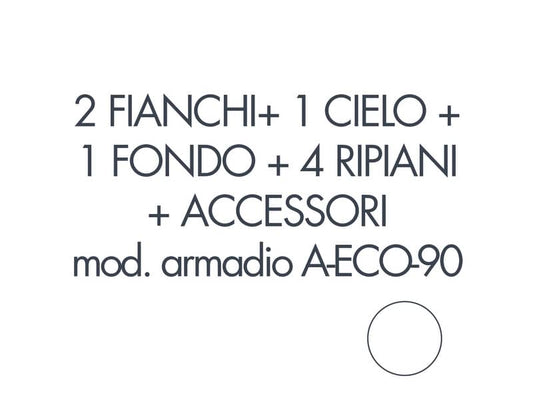 Set 2 fianchi + 1 cielo + 1 fondo + 4 ripiani + accessori per armadio Tecnical 2 A-ECO-90 bianco - 805141163083