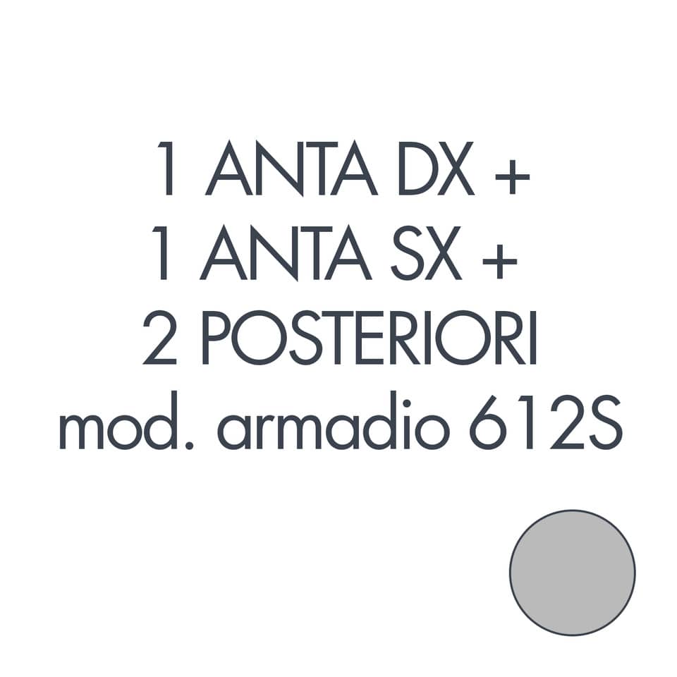 Set 1 porta sx + 1 porta dx + 2 posteriori per armadio Tecnical 2 612S grigio -  805141163018