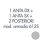 Set 1 porta sx + 1 porta dx + 2 posteriori per armadio Tecnical 2 612S grigio -  805141163018