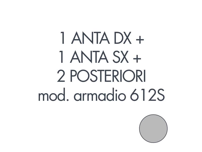 Set 1 porta sx + 1 porta dx + 2 posteriori per armadio Tecnical 2 612S grigio -  805141163018