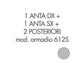 Set 1 porta sx + 1 porta dx + 2 posteriori per armadio Tecnical 2 612S grigio -  805141163018